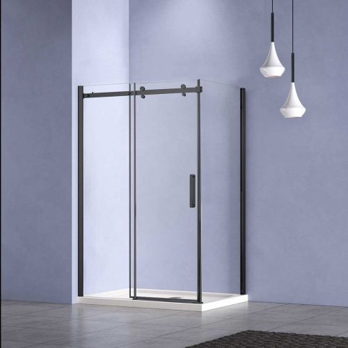 Душевой уголок Vincea Como-N VSR-4CN8015CLB 150х80 стекло прозрачное профиль черный без поддона - фото 3