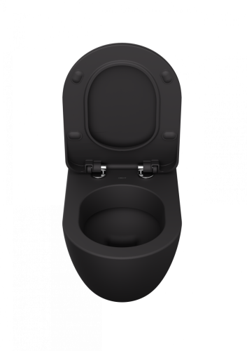 Чаша унитаза подвесная Creavit Free FE320-11AM00E-0000 цвет черный без сиденья душевой смыв - фото 3