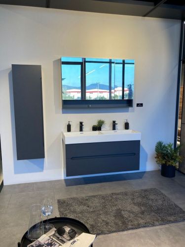 Зеркало-шкаф Orka Malta 3001311 100х80 подвесной цвет серый - фото 2