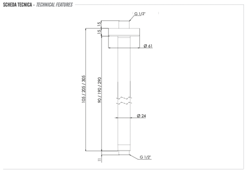 Кронштейн для верхнего душа Remer X Style Inox SS347N20 нержавеющая сталь - фото 2