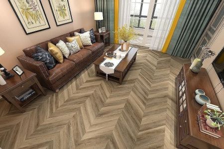Кварцвиниловая плитка Damy Floor CHEVRON LVT DF06-Ch-LVT Амбуаз толщина 0.25 см 43 класс 600х127