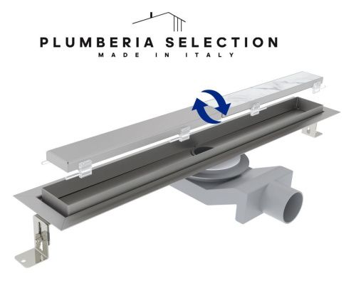 Душевой лоток Plumberia Selection PST IN-TILE PST100MT 100х5 нержавеющая сталь - фото 2
