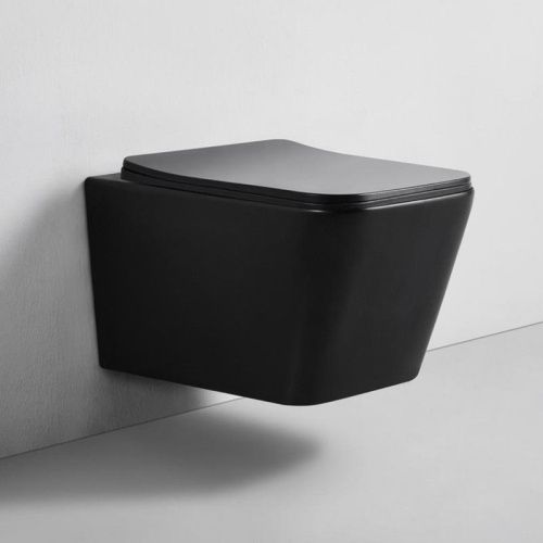 Унитаз подвесной Bond Cube F04-108 черный с сиденьем микролифт безободковый душевой смыв