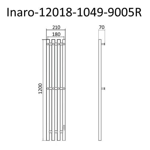 Полотенцесушитель электрический Маргроид Inaro Inaro-12018-1049-9005R 20х120 черный - фото 3
