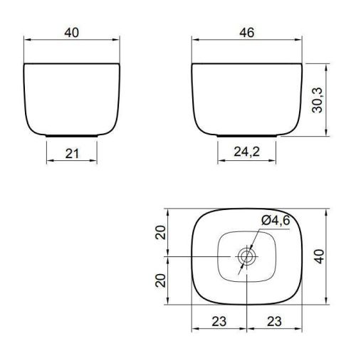 Раковина из искусственного камня Antonio Lupi Poggio POGGIO 50 см накладная цвет белый без отверстий под смеситель - фото 2