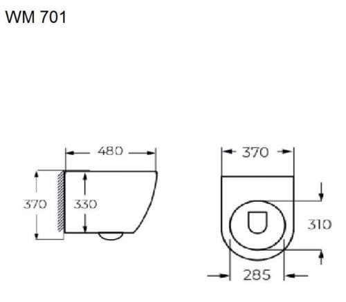 Унитаз Relisan WM 701 Гл000026449 белый с сиденьем микролифт безободковый каскадный смыв - фото 3