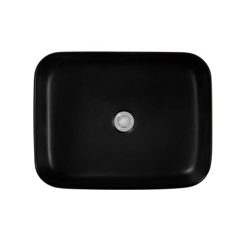 Раковина из сантехнического фарфора Aquatek ВЕГА AQ5515-MB 50х40 накладная цвет черный без отверстий под смеситель - фото 3