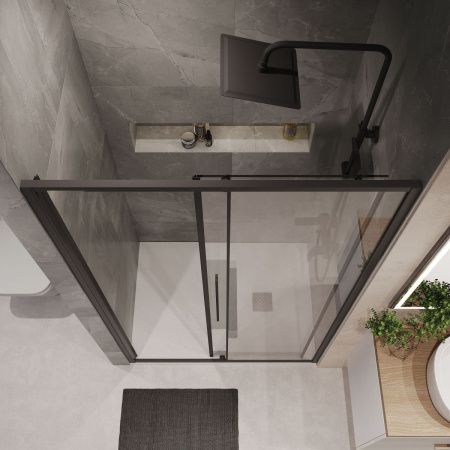 Душевая дверь Niagara Nova NG-84-14AB 140х195 стекло прозрачное профиль черный