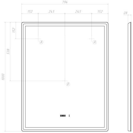 Зеркало Vigo Roberta 294 80х100