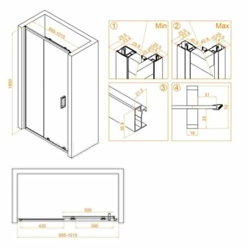 Душевая дверь RGW Classic 32091410-11 100х185 стекло прозрачное профиль хром - фото 3