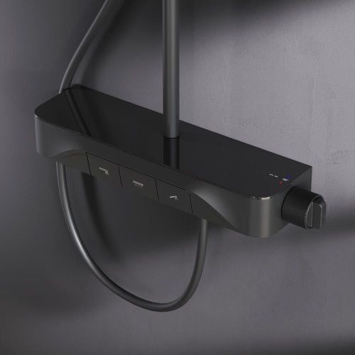 Душевая стойка Am.Pm Func F078F322 настенная цвет черный с термостатом - фото 4