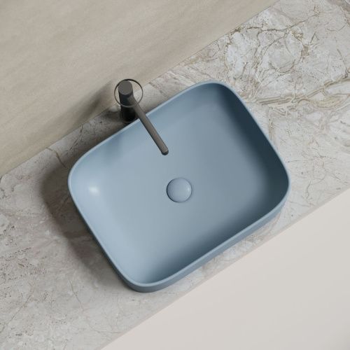 Раковина из сантехнического фарфора Ceramica Nova ELEMENT CN6052MHL 50х40 накладная цвет голубой без отверстий под смеситель - фото 3