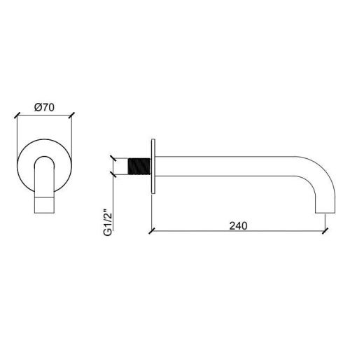 Излив Almar Source E098007.AB настенный черный - фото 2