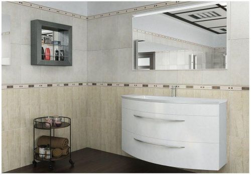 Тумба с раковиной De Aqua Лонг 00187921 120х50 подвесная цвет белый - фото 3