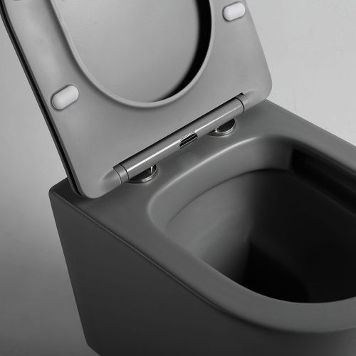 Унитаз подвесной Vincea Piatti VT1-11SMA черный с сиденьем микролифт безободковый душевой смыв - фото 2