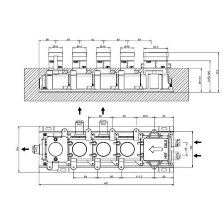 Встраиваемые части для термостатического смесителя Gessi Hi-Fi 63013#031