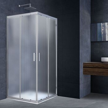 Душевой уголок Vincea Rapid VSS-3R90/10MT 100х100 стекло текстурное профиль хром без поддона