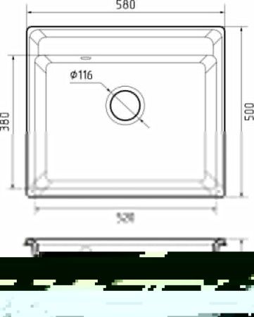 Кухонная мойка Granfest Vertex V-580 кашемир 60х50 цвет бежевый поверхность матовая