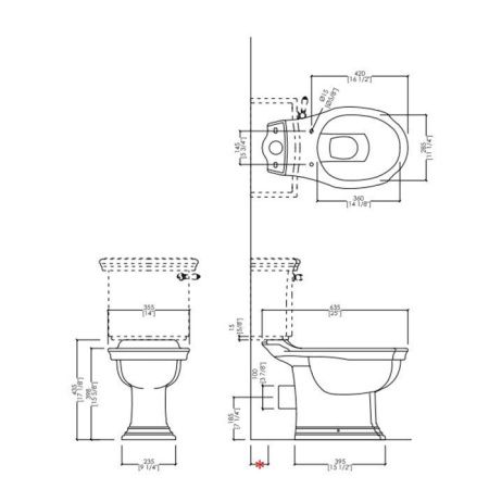 Ручка управления NEW19 для механизма слива NEW19 низкого бачка и бачка моноблока Devon Devon Westminster IBLEVADX/BR