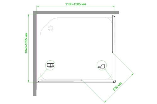 Душевой уголок Royal Bath HPD RB10512HPD-C-ST 120х105 стекло матовое профиль сатин без поддона - фото 5