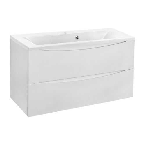 Тумба под раковину Vincea Mia VMC-2MA900GW 90х50 подвесная цвет белый/бежевый - фото 4