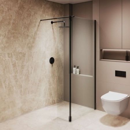 Душевая перегородка RGW Walk In 351005123-14 120х195 стекло прозрачное профиль черный