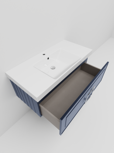 Тумба с раковиной La Fenice CUBO NFNC-01-CUB-BG-100-1-100 100х50 подвесная цвет синий - фото 5