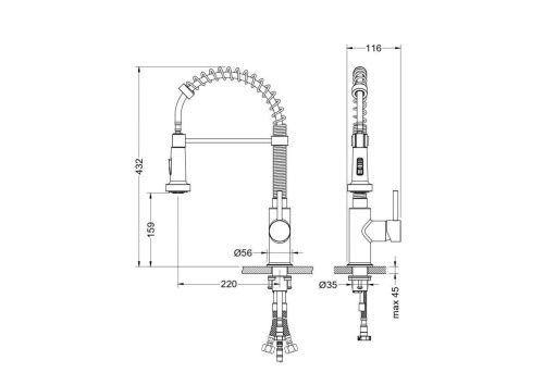 Смеситель для кухни Aquatek ЕВРОПА AQ1387MB на мойку черный - фото 4