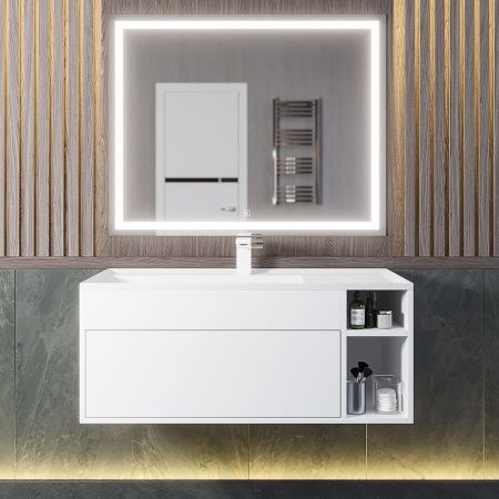 Тумба под раковину Uperwood Lotus 39340205463 100х50 подвесная цвет белый