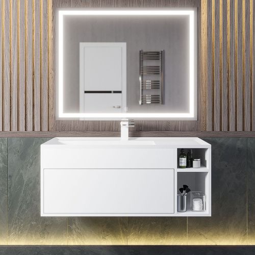 Тумба с раковиной Uperwood Lotus Premium 39340207463 100х50 цвет белый - фото 3