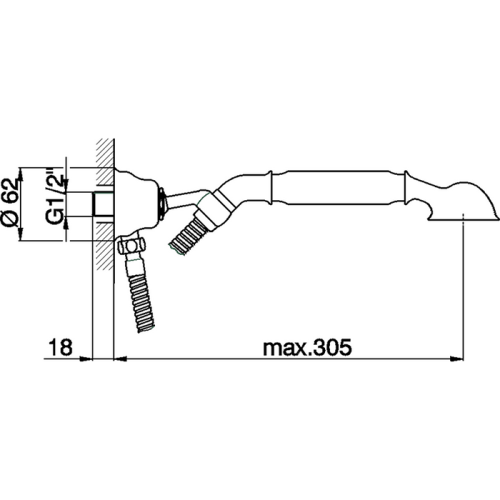 Душевой гарнитур Cisal Arcana Toscana TS00304027 Акция настенный бронза - фото 2