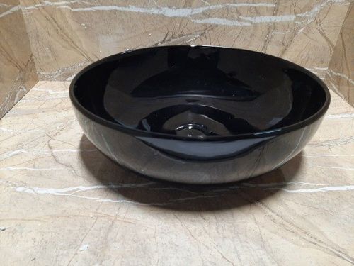 Раковина из сантехнического фаянса CeramaLux 104B-1 40х40 накладная цвет черный без отверстий под смеситель - фото 2