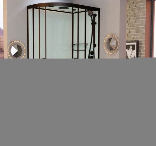 Душевая кабина Frank 914814 100х80 асимметричная с крышей ориентация правая - фото 2