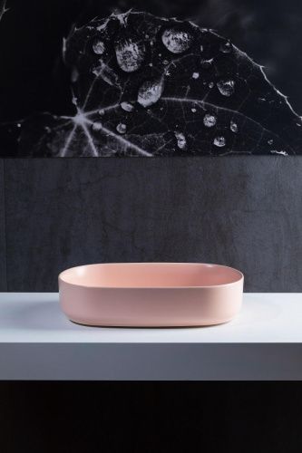 Раковина керамическая Allen Brau Fantasy 4.11022.SM 60х40 накладная цвет розовый без отверстий под смеситель - фото 5