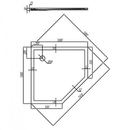 Душевой поддон из искусственного камня Aquaton Калифорния 1A714936CA010 100х100 белый - фото 4