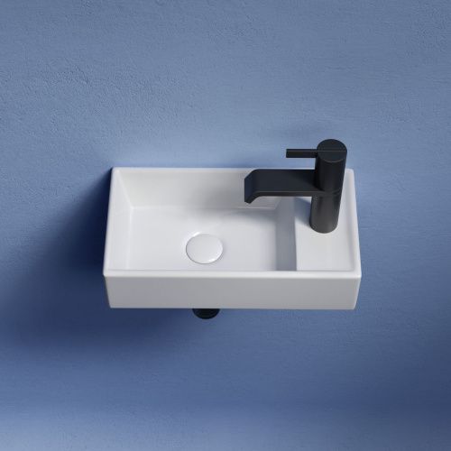 Раковина из сантехнического фарфора Ceramica Nova ELEMENT CN6051L 40х20 подвесная цвет белый 1 отверстие под смеситель - фото 4