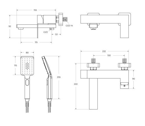 Смеситель Cezares SLIDER SLIDER-VD-NOP настенный черный - фото 3