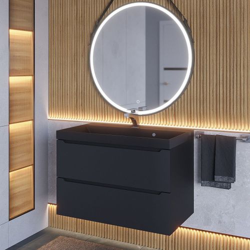 Тумба с раковиной Uperwood Tanos-Classic Quartz 3930421700 80х50 цвет черный - фото 5