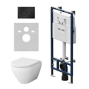 Комплект унитаз с инсталляцией с клавишей смыва Am.Pm Spirit V2.0 IS100138.701700