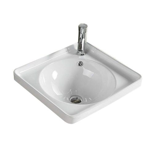 Раковина из сантехнического фарфора Melana 320323-805 50х40 встраиваемая цвет белый 1 отверстие под смеситель - фото 3