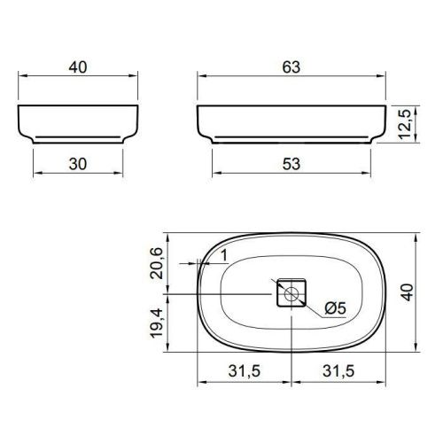 Раковина из искусственного камня Antonio Lupi Bolo BOLOMOOD63 60 см накладная цвет белый без отверстий под смеситель - фото 2