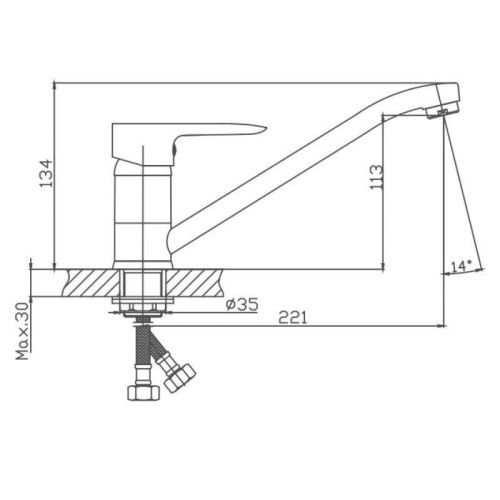 Смеситель для кухни Cron CN72095 на мойку хром - фото 3