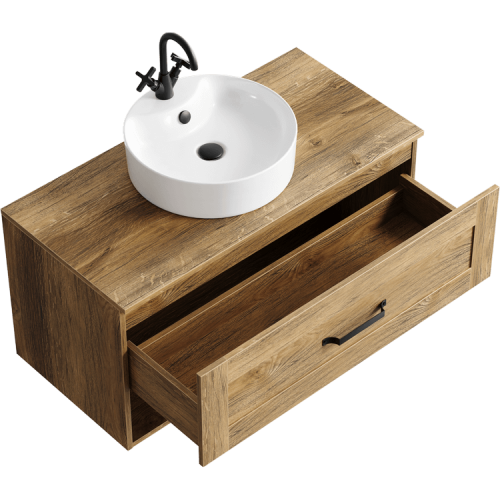 Тумба под раковину Aqwella Y CRF0110DB 100х50 подвесная цвет коричневый - фото 2