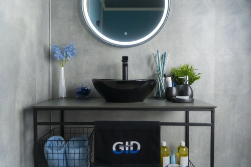 Раковина керамическая Gid Esfera 52231 40х30 накладная цвет черный без отверстий под смеситель - фото 3