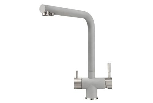 Смеситель для кухни Granula 2305, СЛАНЕЦ на мойку черный/серый - фото 2