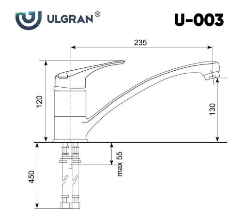 Смеситель для кухни Ulgran Classic U-003-345 на мойку коричневый - фото 2