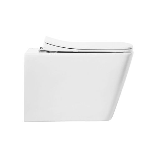 Унитаз подвесной Art&Max Tehno AM9310CHR/SC белый с сиденьем микролифт каскадный смыв - фото 2