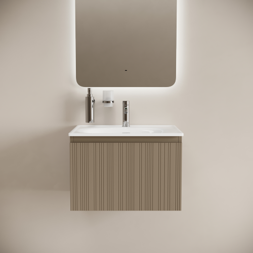 Тумба под раковину Sancos CODE CD60GB 60х50 подвесная цвет бежевый/серый - фото 2