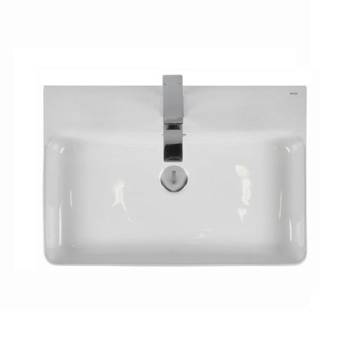 Раковина из сантехнического фарфора Bond Cube S02-600 60х40 накладная цвет белый 1 отверстие под смеситель - фото 4