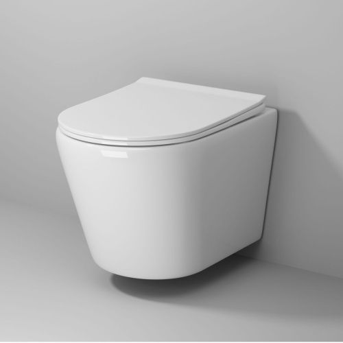 Унитаз подвесной Grossman Fly GR-4478S белый с сиденьем микролифт безободковый каскадный смыв - фото 2